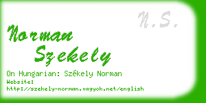 norman szekely business card